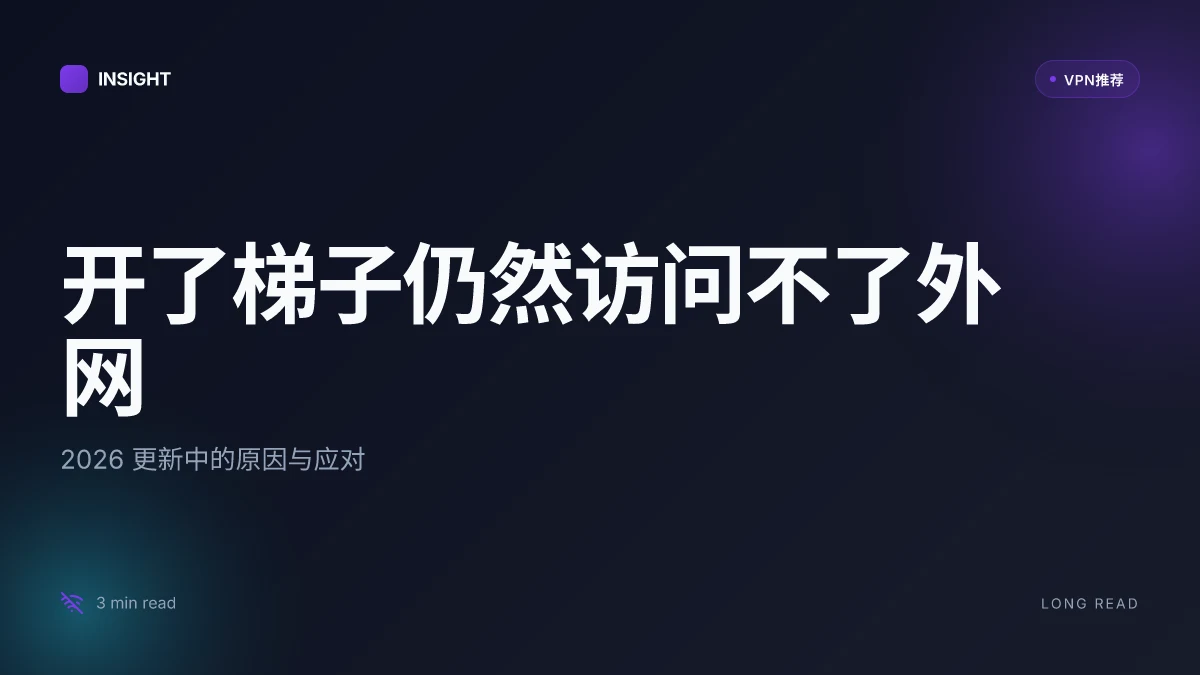 开了梯子仍然访问不了外网：2026 更新中的原因与应对